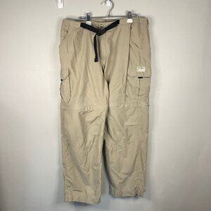 Eddie Bauer Outdoor Outfitter Cargo Convertible Pants Shorts XL Khaki hike